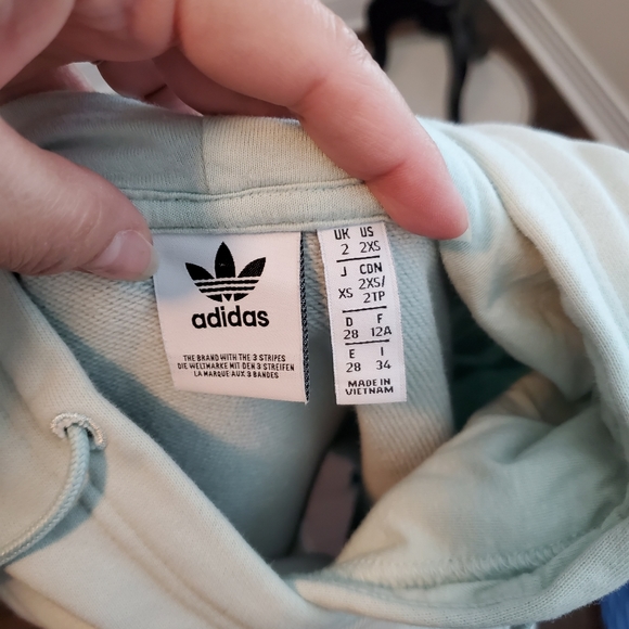 Adidas Cropped Striped Hoodie - Picture 8 of 9